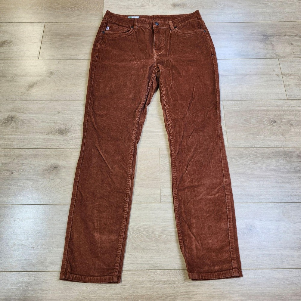Stio Rivet Cord Pants Womens 10R Brown Corduroy Organic Cotton Straight Leg